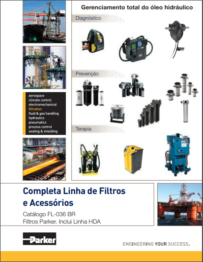 Completa Linha de Filtros e Acessórios (FL-036 BR) - Filtros Parker - inclui linha HDA