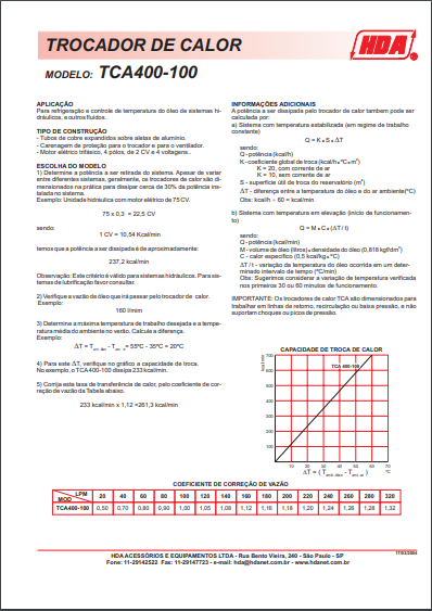 Trocadores de Calor Modelo TCA400-100